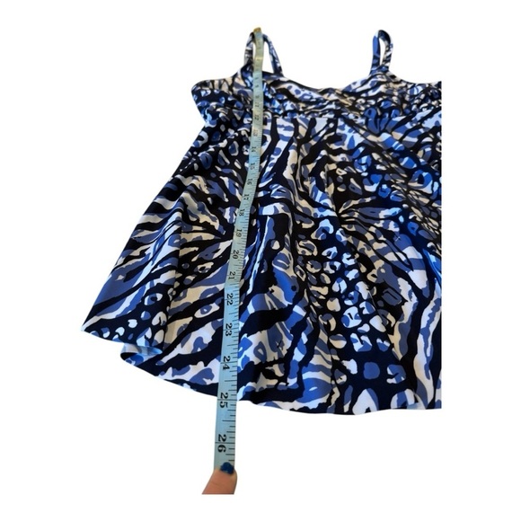 Swim Solutions Navy Animal Print Underwire Tankini Top Blue Size 8 , 12 SW230619 - Picture 14 of 14